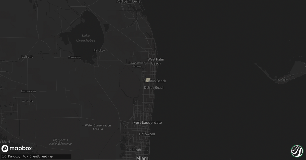 Hail map in Boynton Beach, FL on June 20, 2023