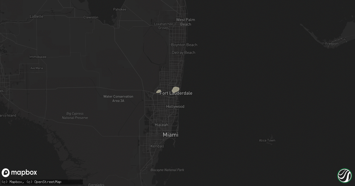 Hail map in Fort Lauderdale, FL on June 20, 2023