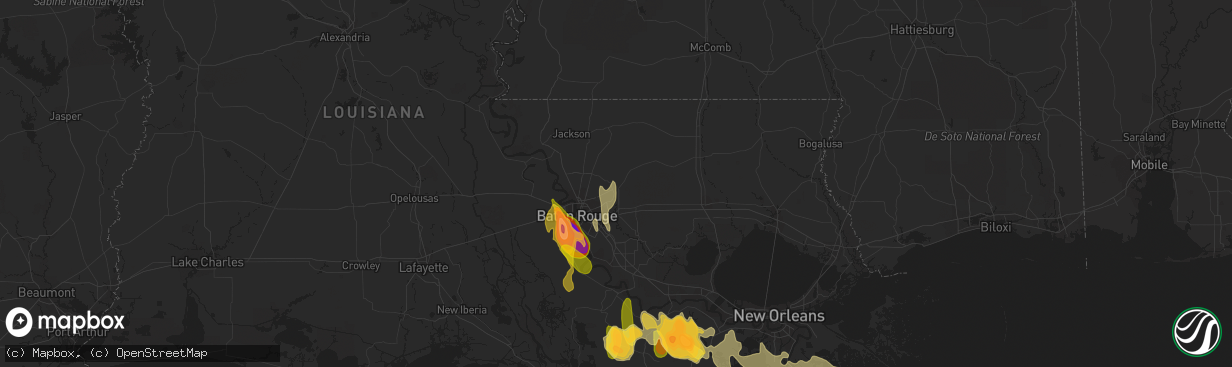 Hail map in Greenwell Springs, LA on June 20, 2023