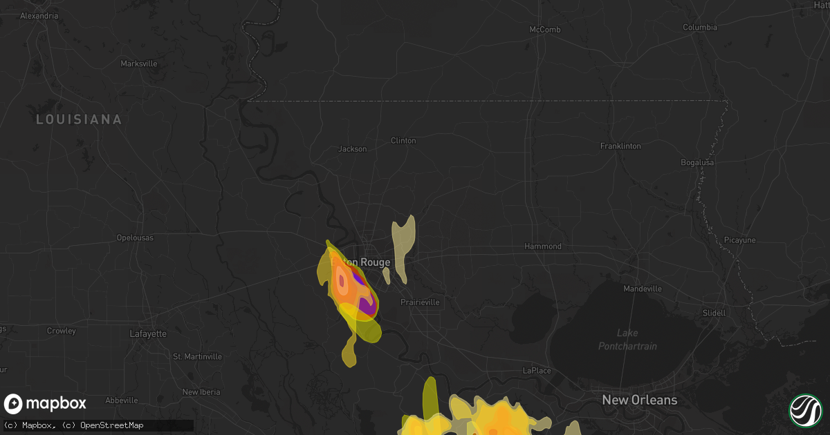 Hail map in Greenwell Springs, LA on June 20, 2023
