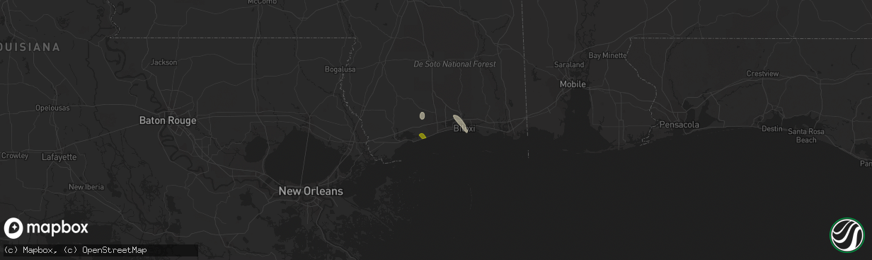 Hail map in Gulfport, MS on June 20, 2023