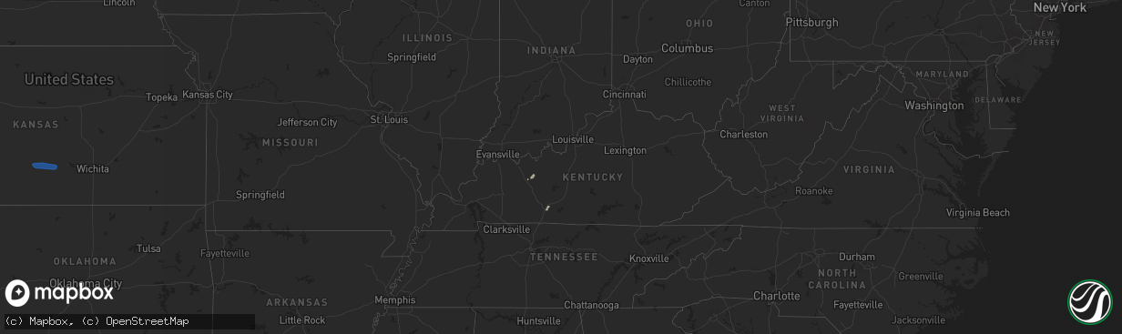 Hail map in Kentucky on June 20, 2023