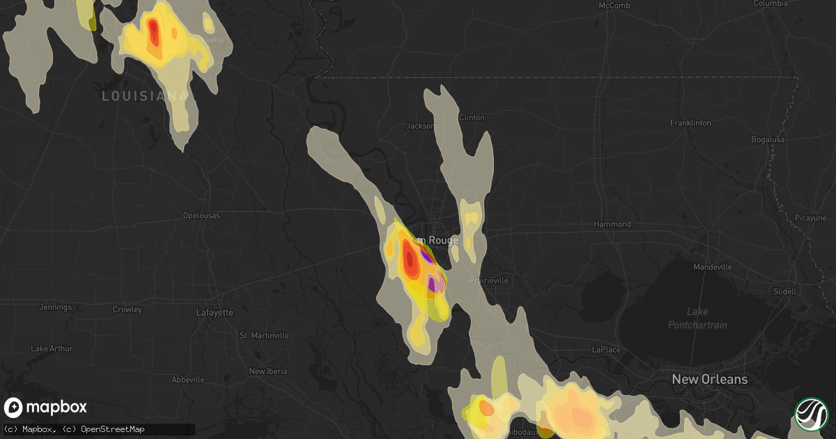 Hail map in Labadieville, LA on June 20, 2023