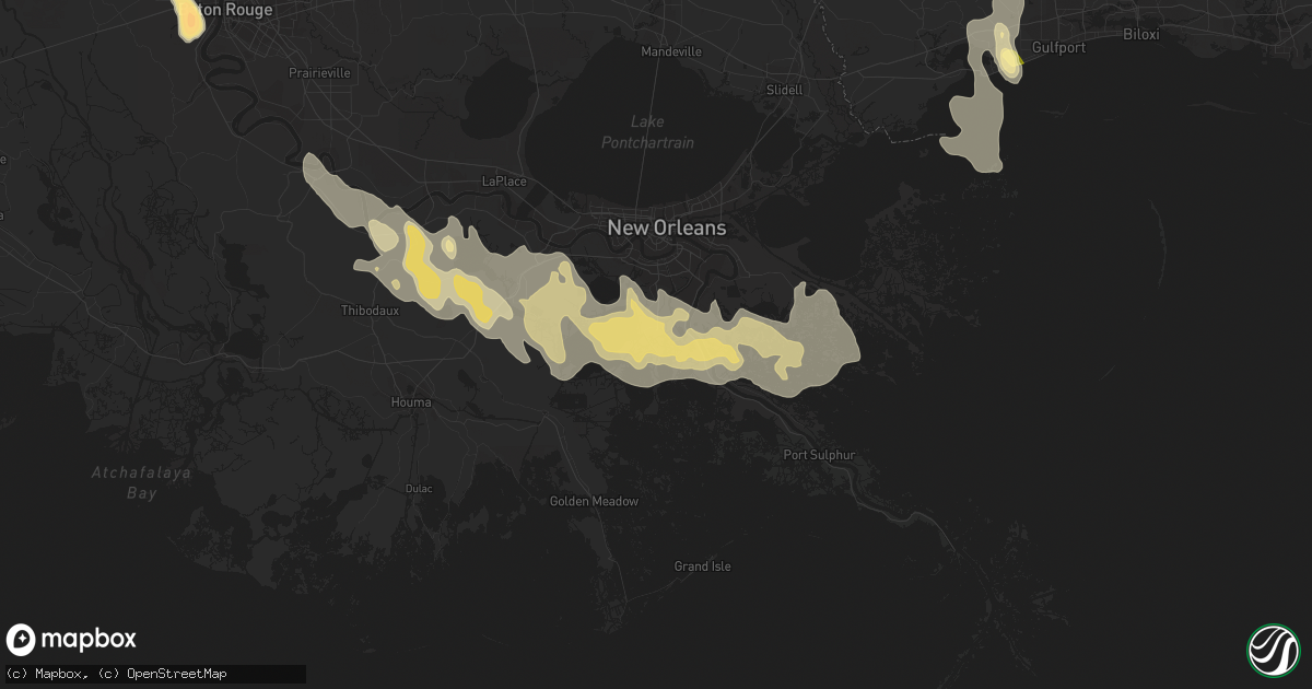 Hail map in Lafitte, LA on June 20, 2023