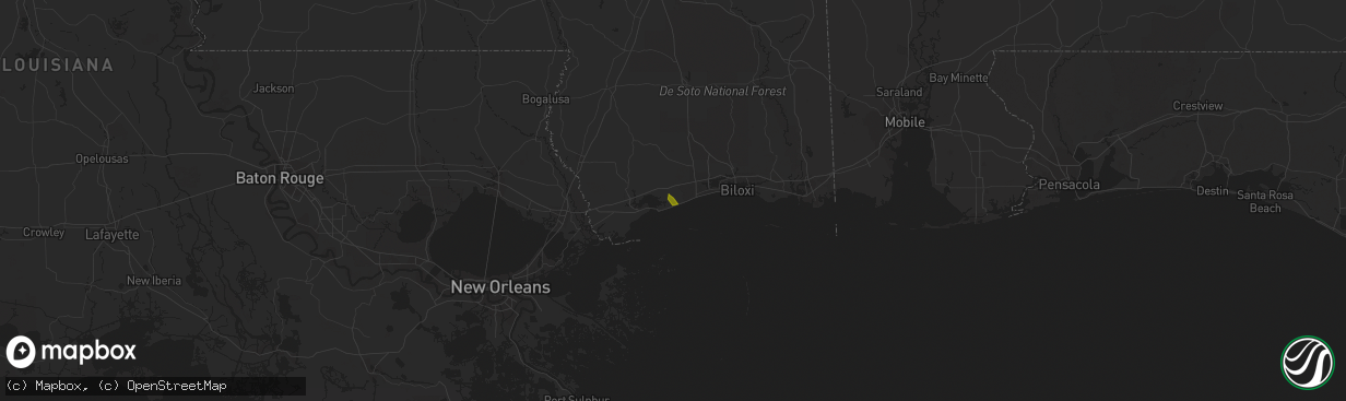 Hail map in Long Beach, MS on June 20, 2023