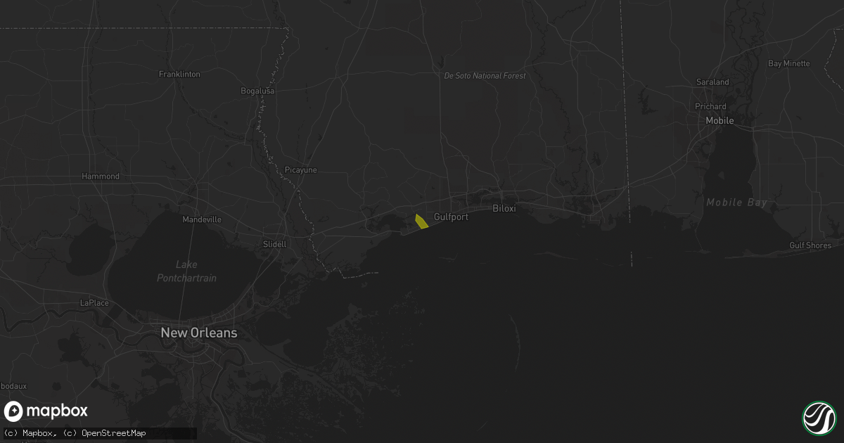 Hail map in Long Beach, MS on June 20, 2023