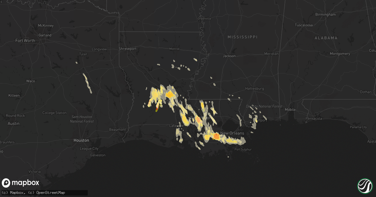 Hail map in Louisiana on June 20, 2023