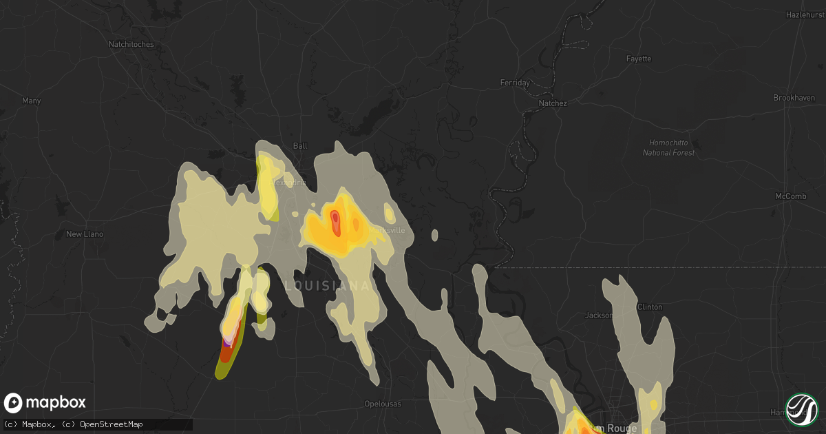 Hail map in Marksville, LA on June 20, 2023