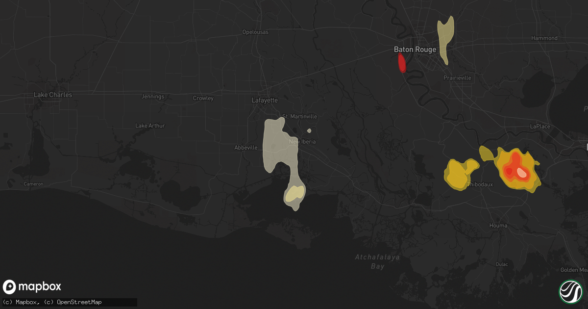 Hail map in New Iberia, LA on June 20, 2023