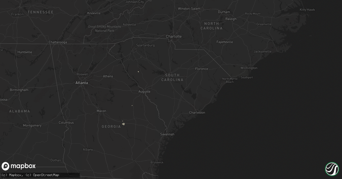 Hail map in South Carolina on June 20, 2023