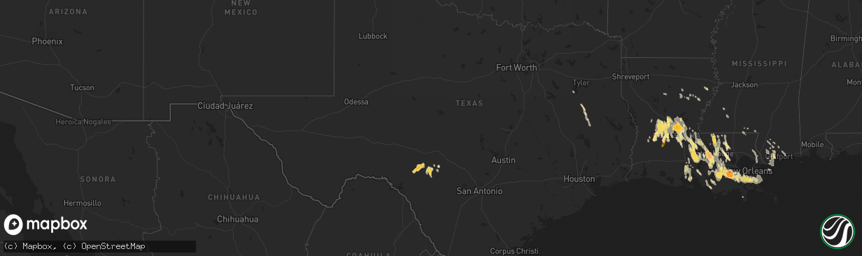 Hail map in Texas on June 20, 2023