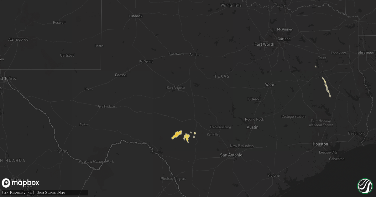 Hail map in Texas on June 20, 2023