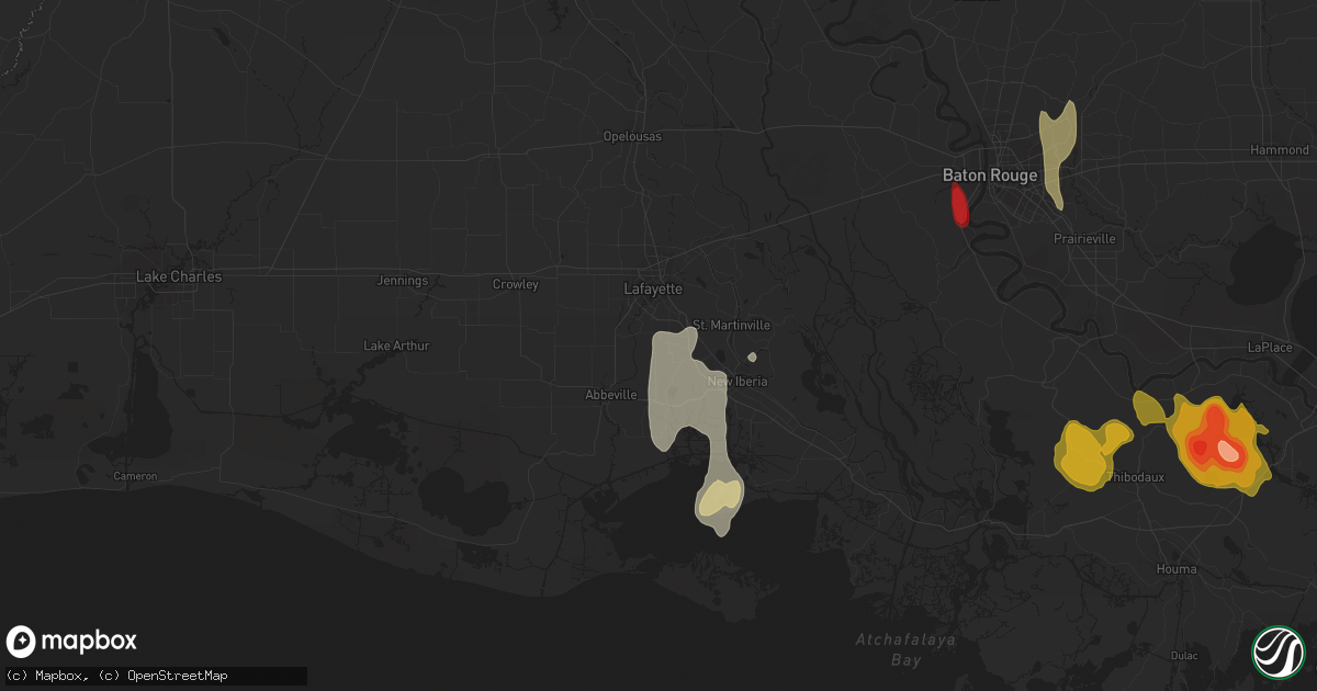 Hail map in Youngsville, LA on June 20, 2023