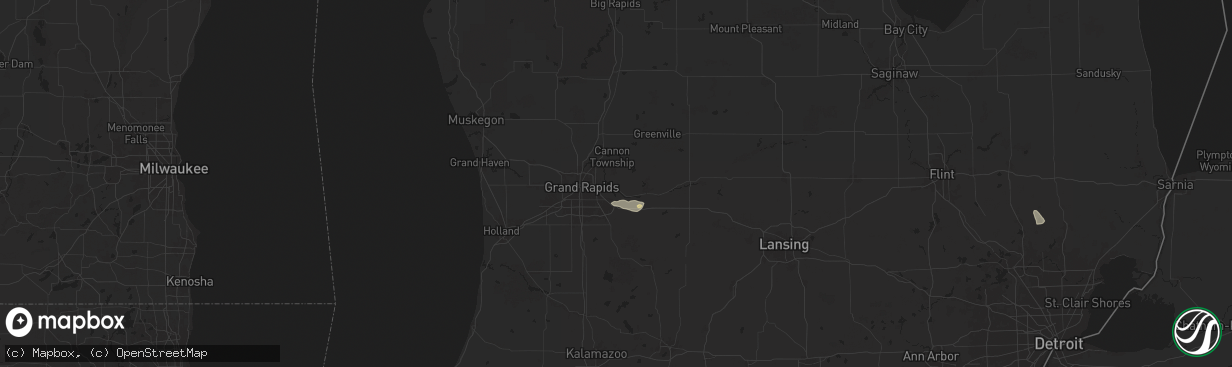 Hail map in Ada, MI on June 20, 2024