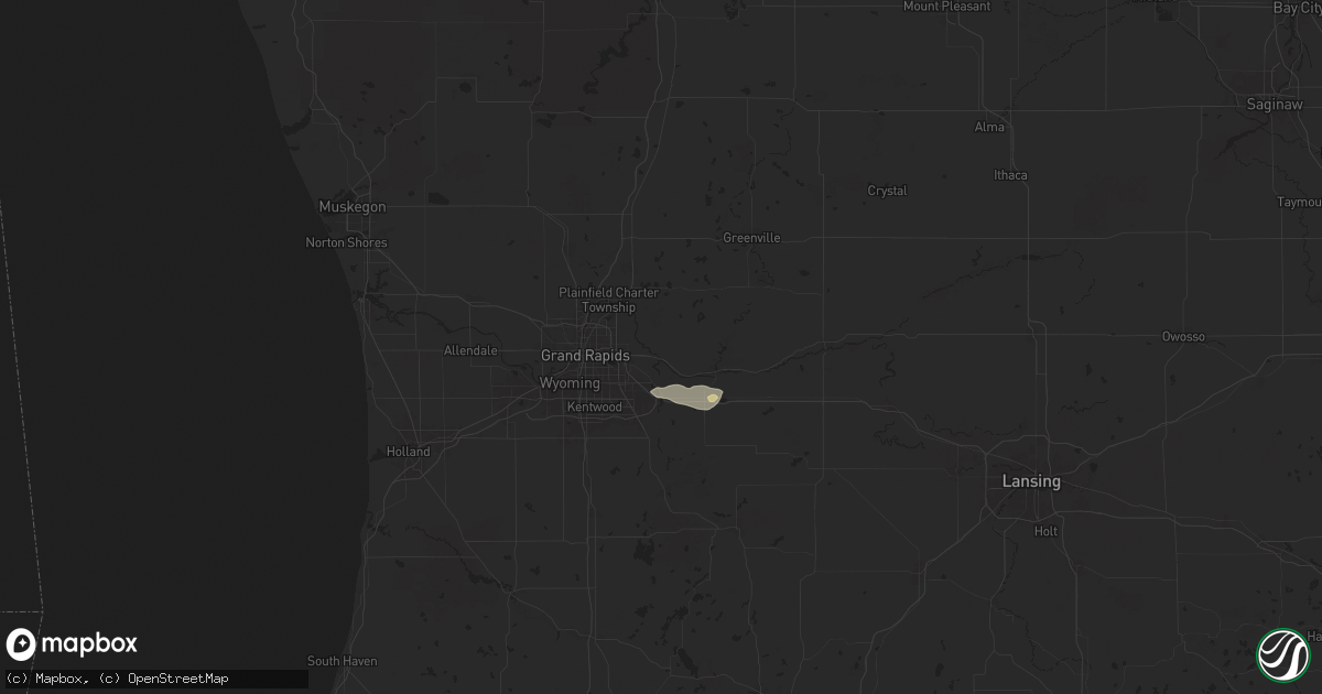 Hail map in Ada, MI on June 20, 2024