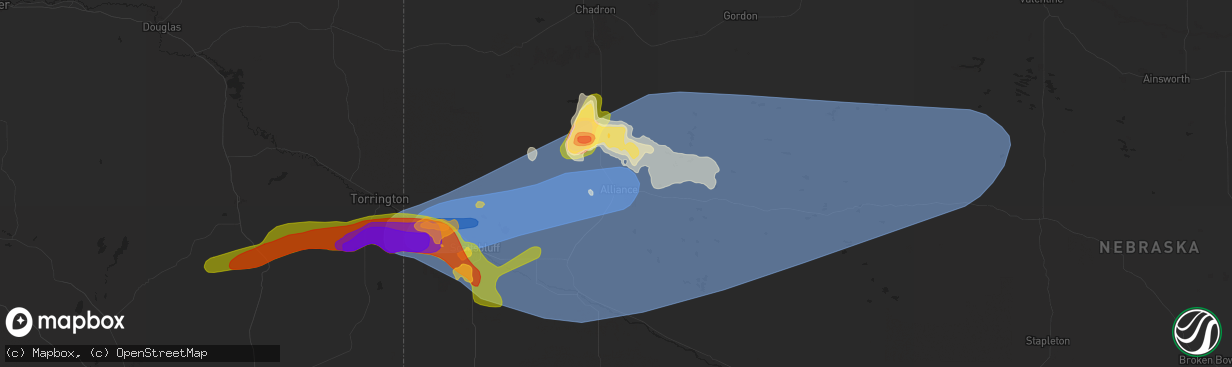 Hail map in Alliance, NE on June 20, 2024