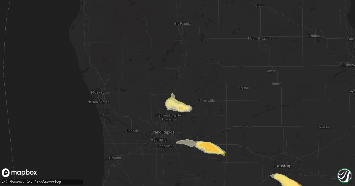 Hail map in Cedar Springs, MI on June 20, 2024