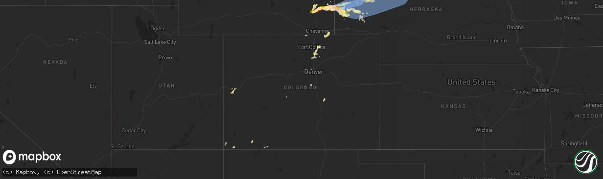 Hail map in Colorado on June 20, 2024