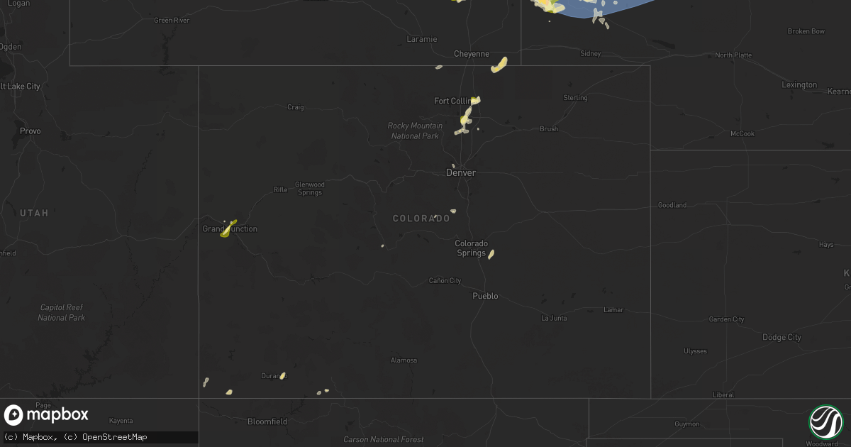 Hail map in Colorado on June 20, 2024