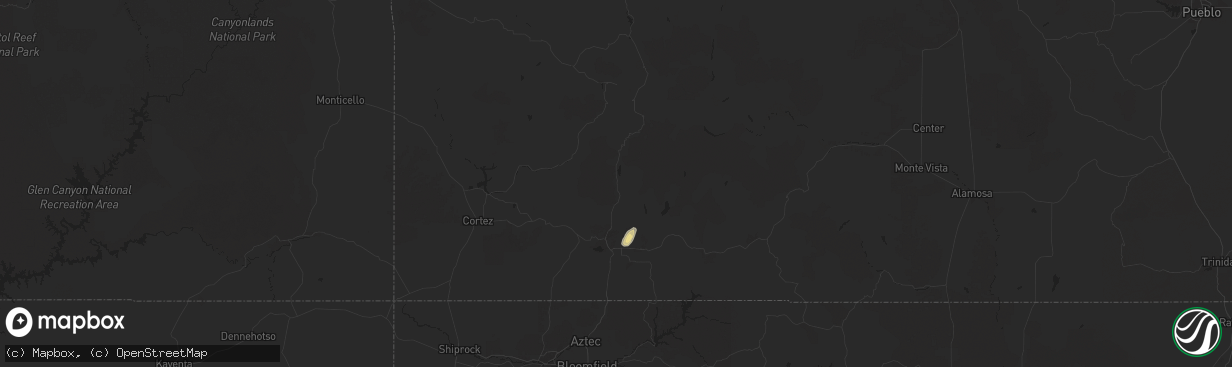 Hail map in Durango, CO on June 20, 2024