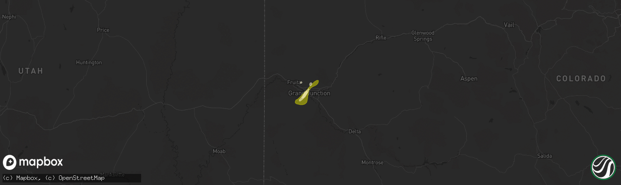 Hail map in Grand Junction, CO on June 20, 2024