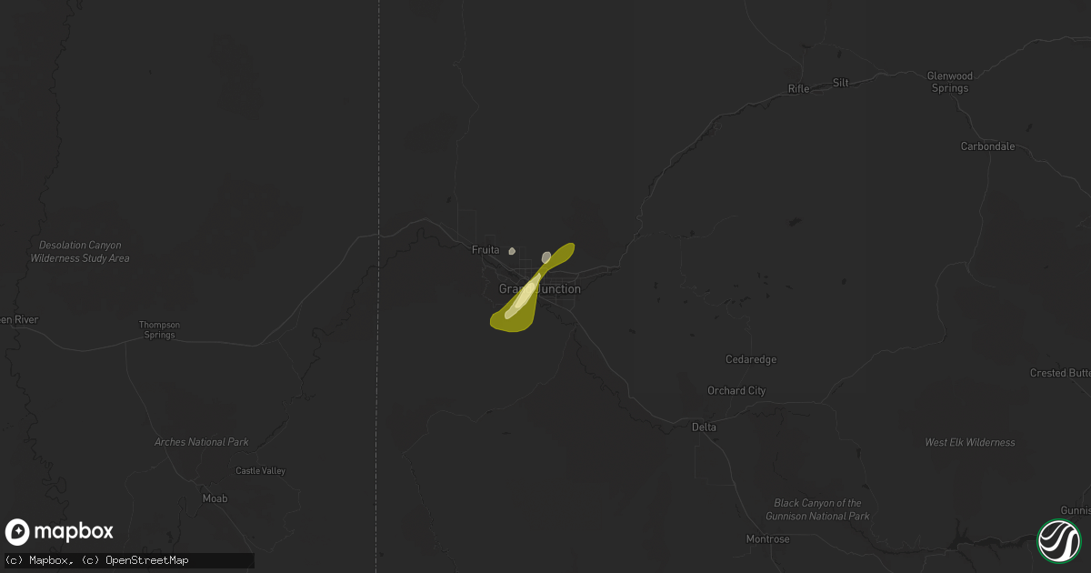 Hail map in Grand Junction, CO on June 20, 2024