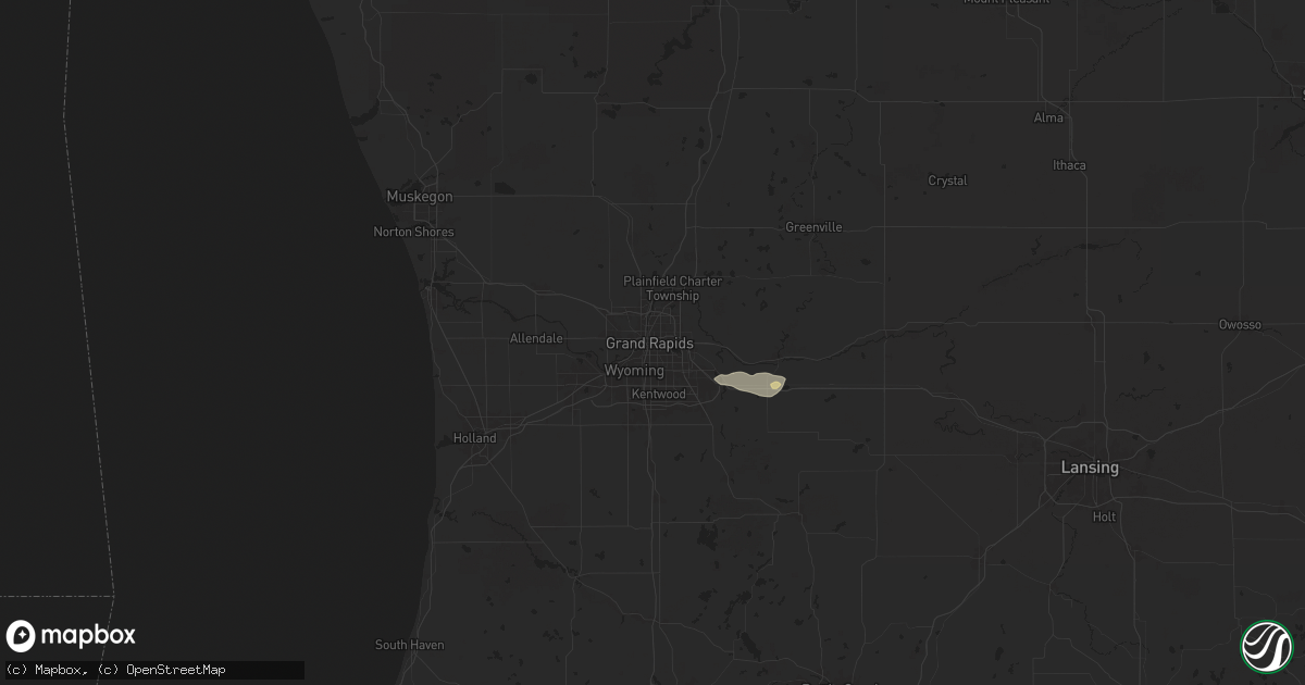 Hail map in Grand Rapids, MI on June 20, 2024