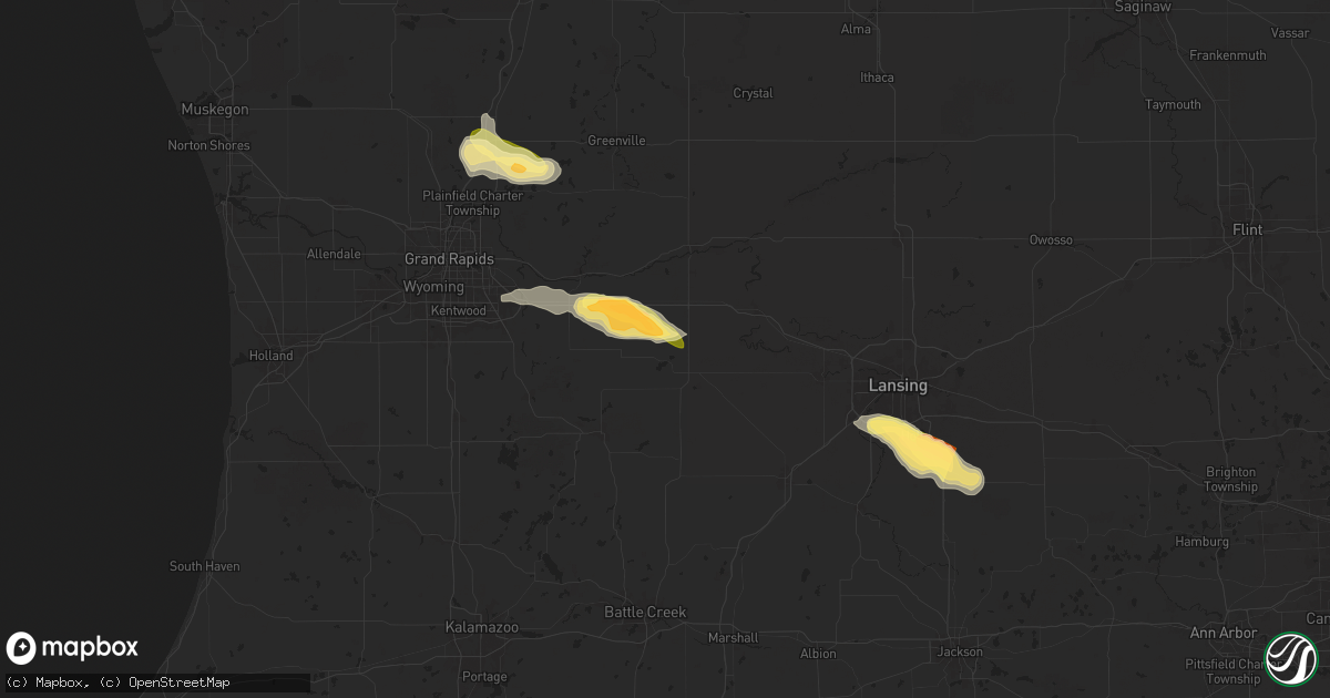 Hail map in Lake Odessa, MI on June 20, 2024