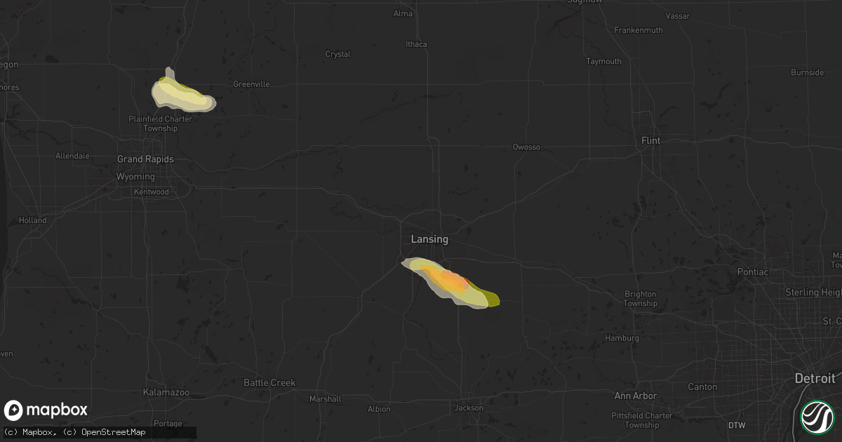 Hail map in Lansing, MI on June 20, 2024