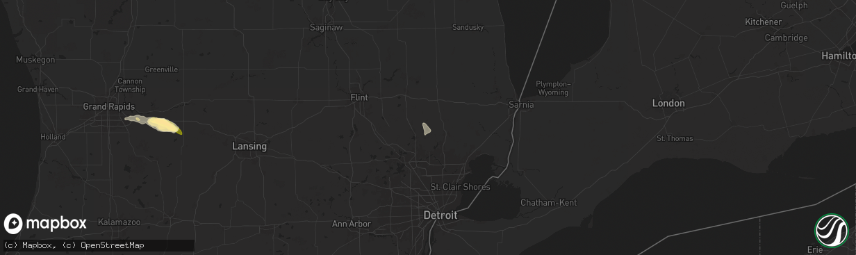 Hail map in Leonard, MI on June 20, 2024