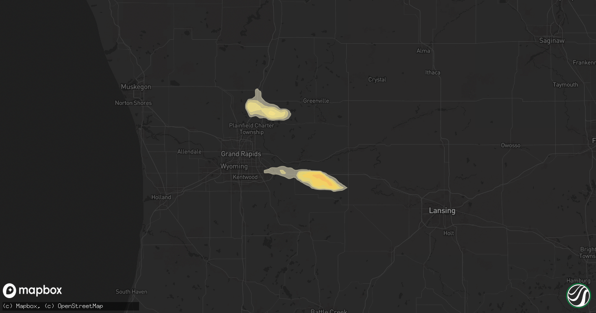 Hail map in Lowell, MI on June 20, 2024
