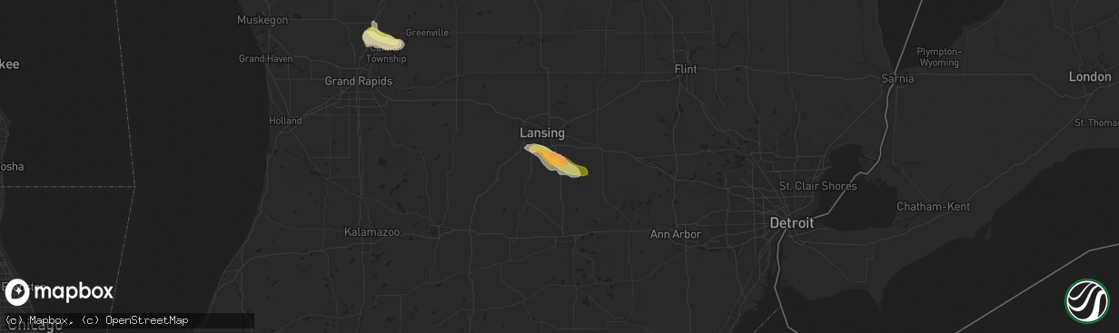 Hail map in Mason, MI on June 20, 2024