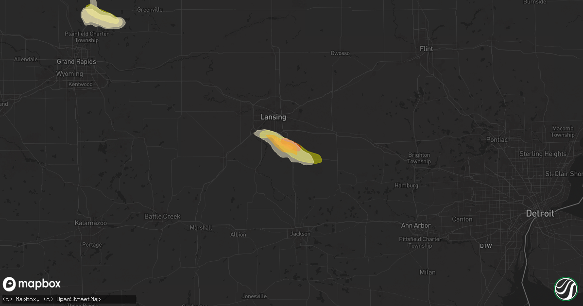 Hail map in Mason, MI on June 20, 2024
