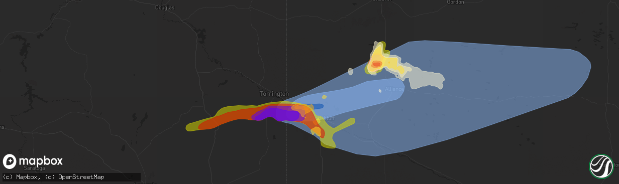 Hail map in Mitchell, NE on June 20, 2024