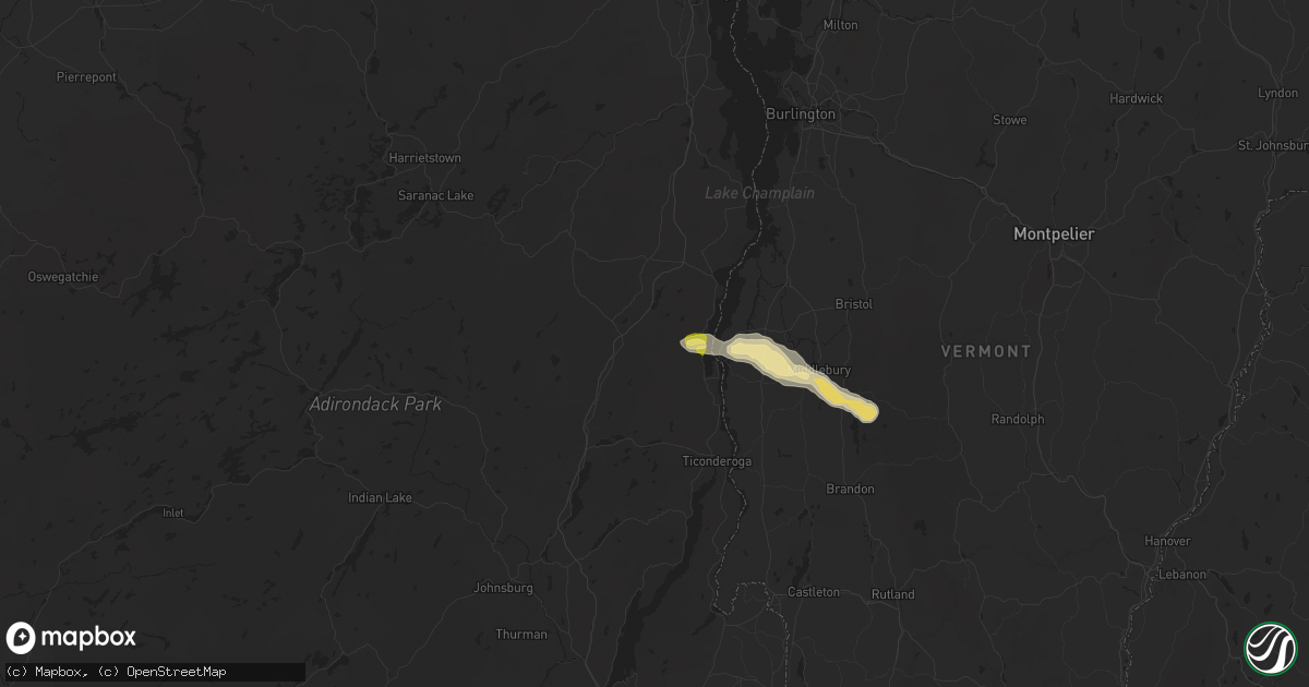 Hail map in Moriah Center, NY on June 20, 2024