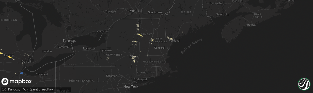 Hail map in New Hampshire on June 20, 2024