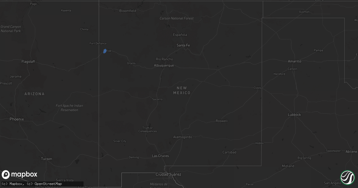 Hail map in New Mexico on June 20, 2024