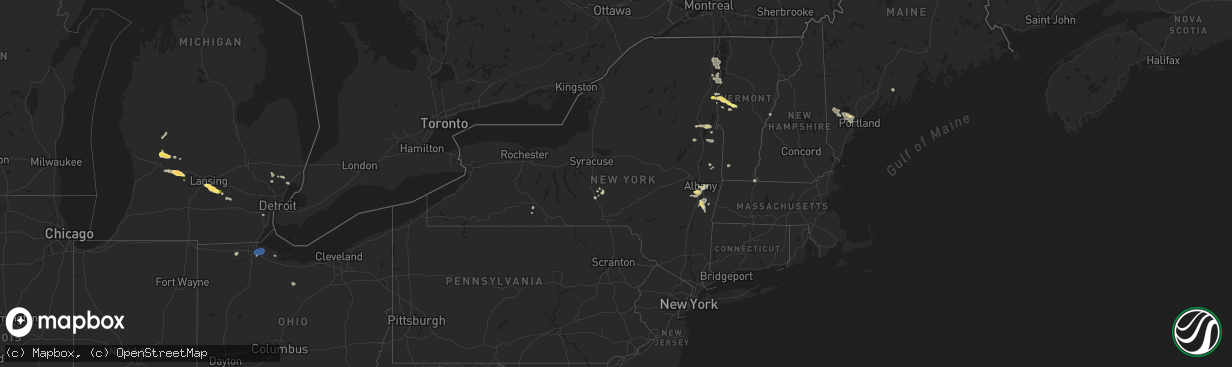 Hail map in New York on June 20, 2024