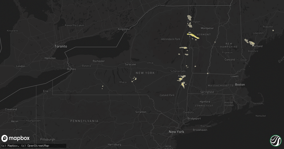 Hail map in New York on June 20, 2024