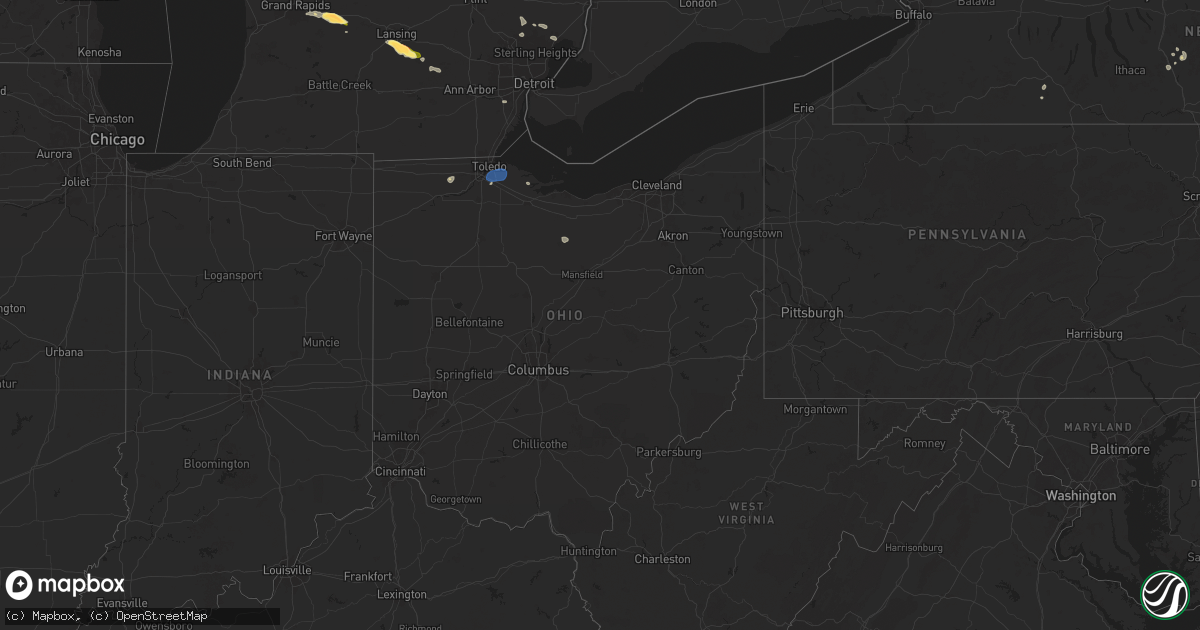 Hail map in Ohio on June 20, 2024