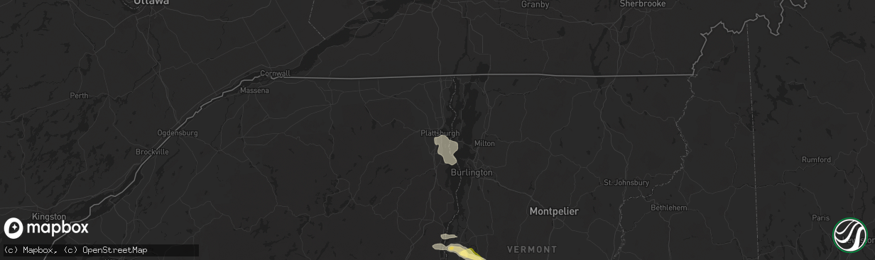 Hail map in Plattsburgh, NY on June 20, 2024