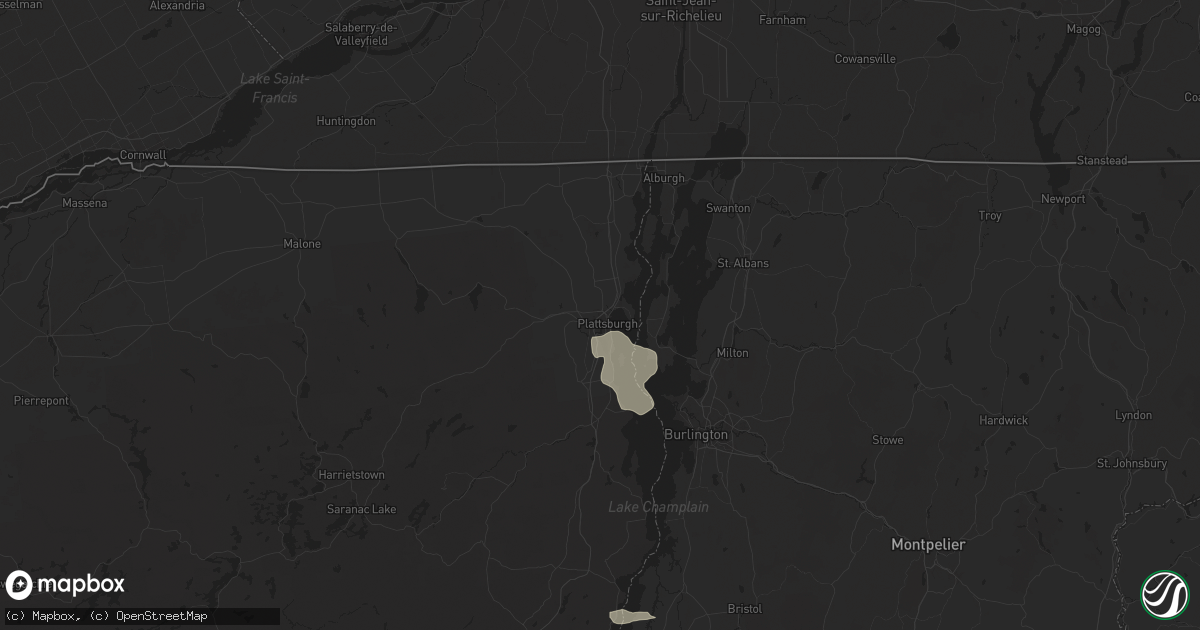 Hail map in Plattsburgh, NY on June 20, 2024