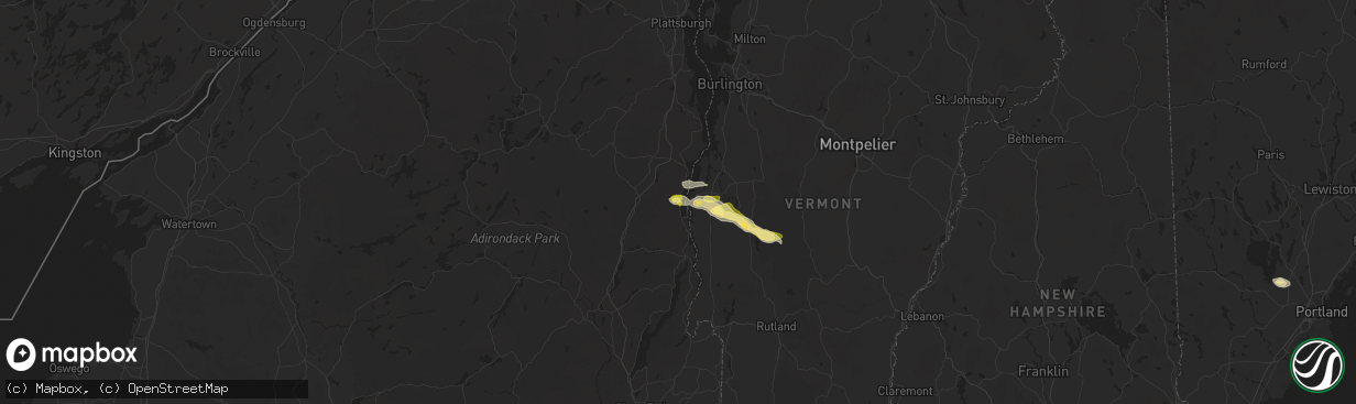 Hail map in Port Henry, NY on June 20, 2024