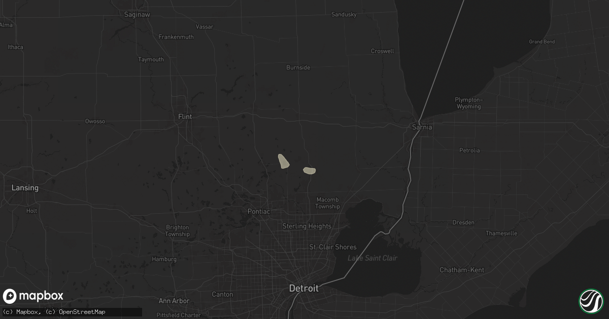 Hail map in Romeo, MI on June 20, 2024