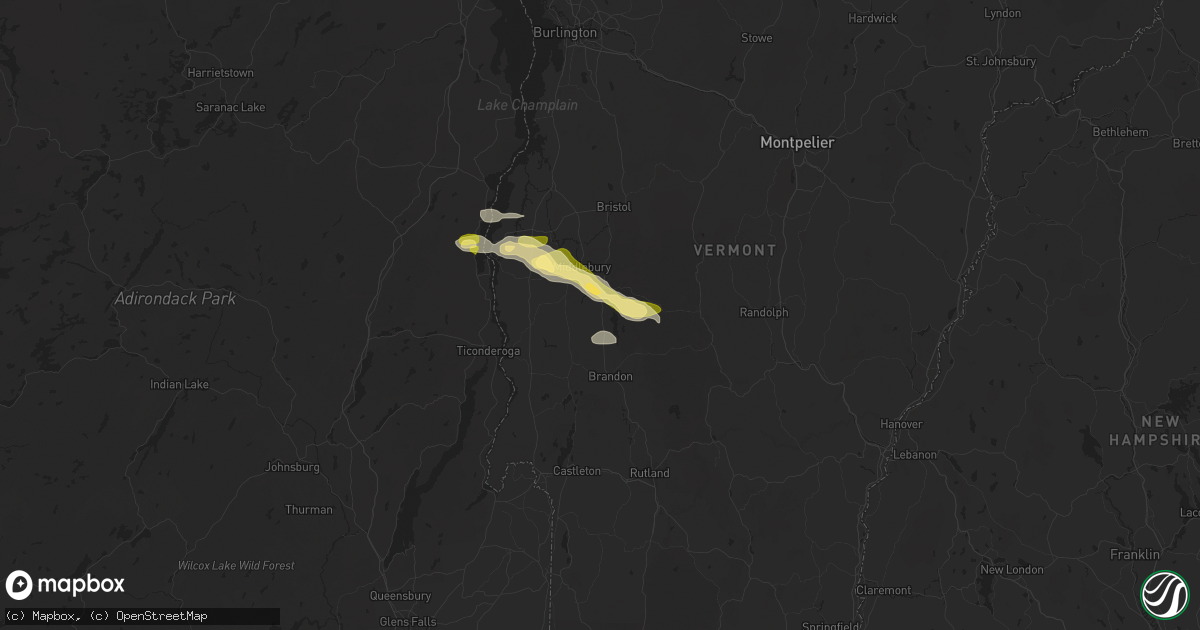 Hail map in Salisbury, VT on June 20, 2024
