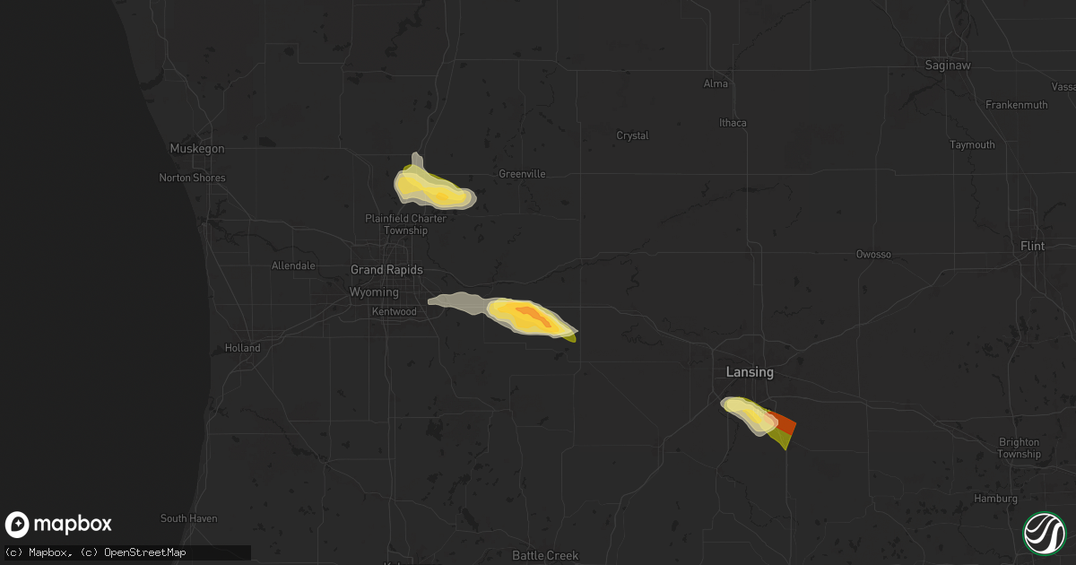 Hail map in Saranac, MI on June 20, 2024
