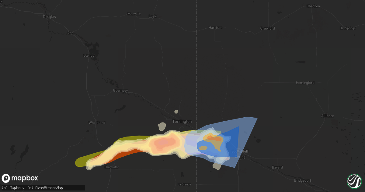 Hail map in Torrington, WY on June 20, 2024