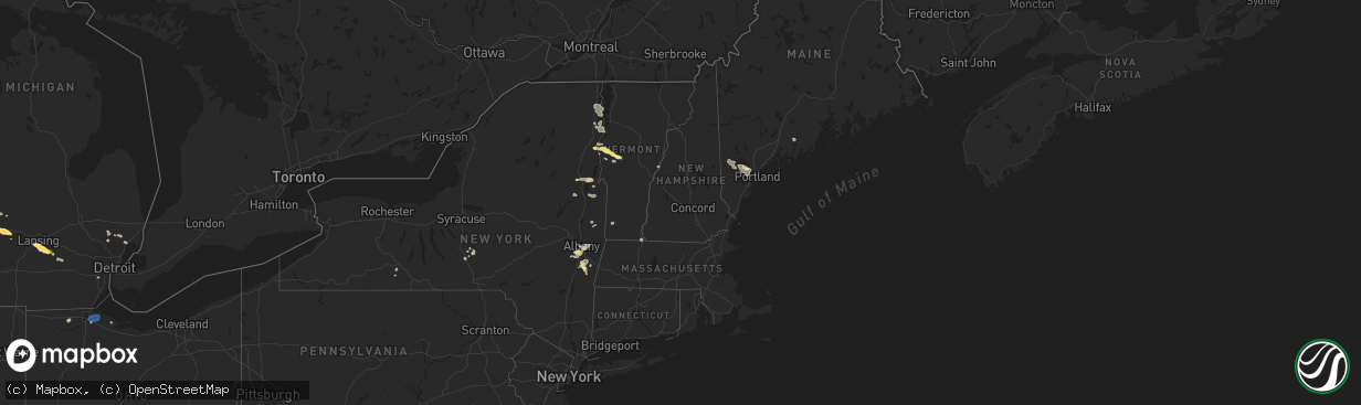 Hail map in Vermont on June 20, 2024