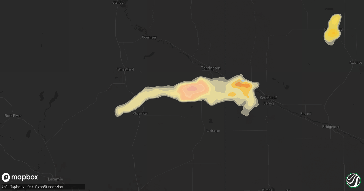 Hail map in Yoder, WY on June 20, 2024