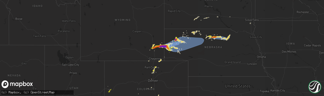 Hail map on June 20, 2024